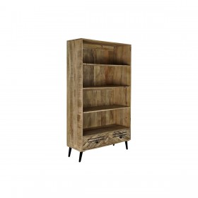 Scaffale DKD Home Decor Nero Metallo Marrone scuro Legno di mango 100 x 40 x 180 cm