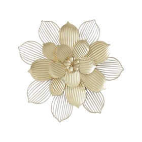 Decorazione da Parete Alexandra House Living Dorato Metallo Fiore 49,5 x 45 x 4 cm