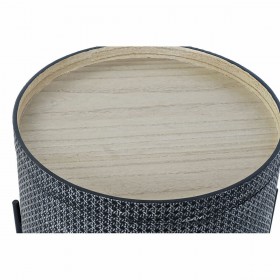 Tavolino Aggiuntivo DKD Home Decor Nero Argentato 45 x 45 x 39 cm