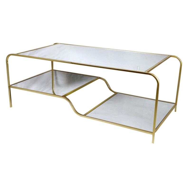 Tavolino da Caffè DKD Home Decor Glamour Dorato Metallo Specchio 120 x 60 x 45 cm
