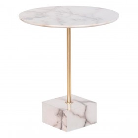 Tavolo aggiuntivo DKD Home Decor Marmo Acciaio Resina (45 x 45 x 50 cm)