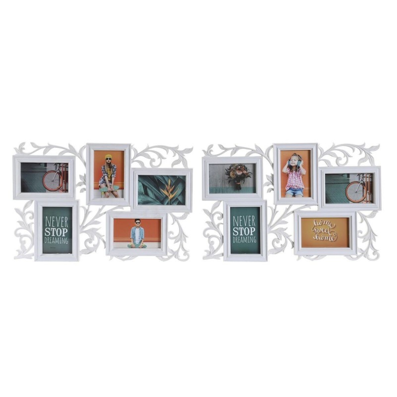 Cornice Portafoto DKD Home Decor Cristallo Bianco PP Città (52,5 x 2 x 35 cm) (2 Unità)