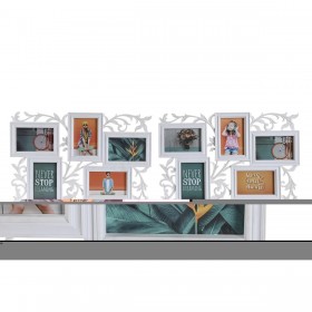 Cornice Portafoto DKD Home Decor Cristallo Bianco PP Città (52,5 x 2 x 35 cm) (2 Unità)