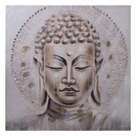 Quadro Alexandra House Living Legno Buddha 100 x 100 x 3 cm