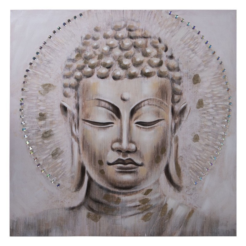 Quadro Alexandra House Living Legno Buddha 100 x 100 x 3 cm