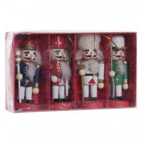 Decorazione Natalizia DKD Home Decor Legno Schiaccianoci (3 x 3 x 10 cm) (4 Unità)