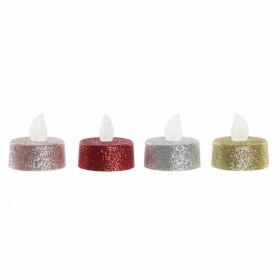 Candela DKD Home Decor Luce LED Natale (4 x 4 x 5 cm) (4 Unità)