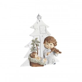 Presepe di Natale DKD Home Decor Argentato Marrone Bianco Resina (13,6 x 5,2 x 15,9 cm)