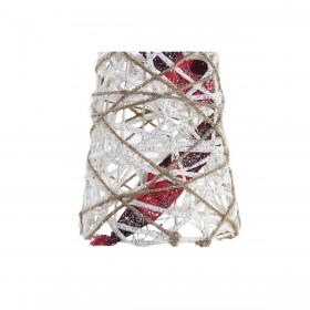 Decorazione DKD Home Decor Coni Natale LED Bianco Nero Rosso Naturale Nevoso 20 x 20 x 80 cm (3 Pezzi)