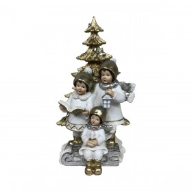 Decorazione Natalizia DKD Home Decor Resina Bambini (11,5 x 11,5 x 21 cm) (2 Unità)