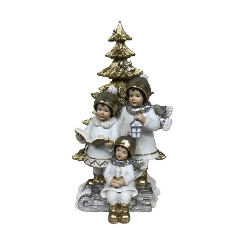 Decorazione Natalizia DKD Home Decor Resina Bambini (11,5 x 11,5 x 21 cm) (2 Unità)