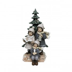 Decorazione Natalizia DKD Home Decor Resina Bambini (11,5 x 11,5 x 21 cm) (2 Unità)