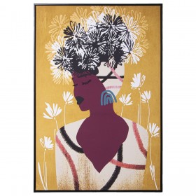 Quadro Alexandra House Living Legno Fiori 80 x 4 x 120 cm
