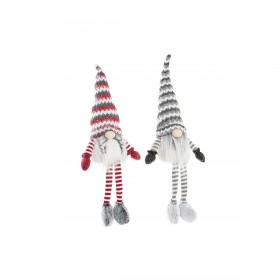 Statua Decorativa DKD Home Decor Natale Gnomo Luce LED Poliestere (22 x 12 x 64 cm) (2 Unità)