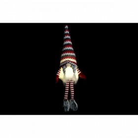 Statua Decorativa DKD Home Decor Natale Gnomo Luce LED Poliestere (22 x 12 x 64 cm) (2 Unità)