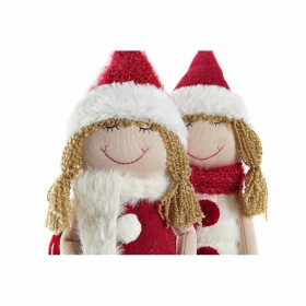 Statua Decorativa DKD Home Decor Natale Bambola Poliestere Ragazze (11 x 7 x 43 cm) (2 Unità)