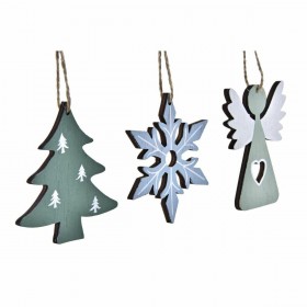 Set di Addobbi di Natale DKD Home Decor Legno MDF (21 x 8 x 1,5 cm)