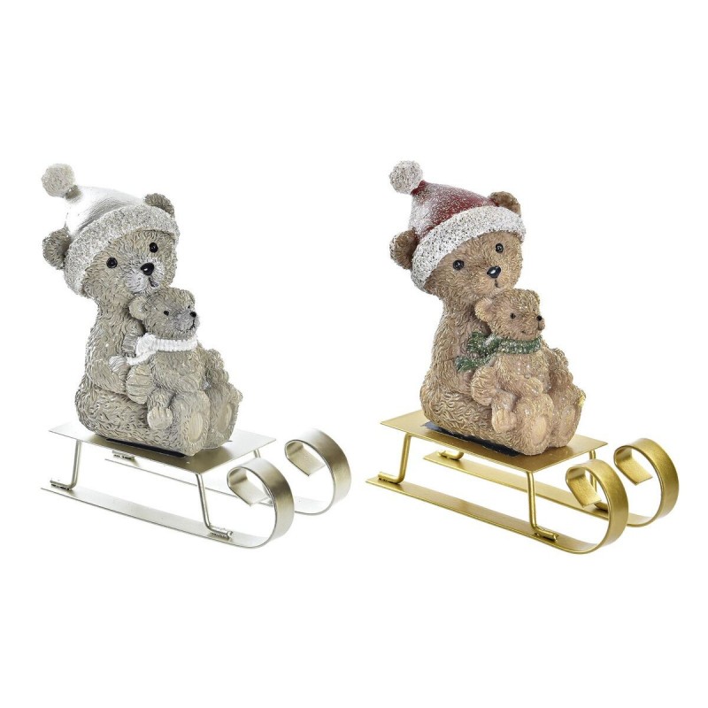 Decorazione Natalizia DKD Home Decor Resina Orso (10 x 4 x 9,5 cm) (2 Unità)