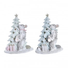 Decorazione Natalizia DKD Home Decor Mouse Resina (13 x 8,5 x 16 cm) (2 Unità)