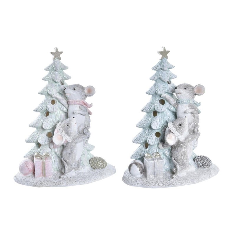 Decorazione Natalizia DKD Home Decor Mouse Resina (13 x 8,5 x 16 cm) (2 Unità)