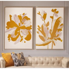 Quadro Alexandra House Living Legno Fiori 80 x 4 x 120 cm