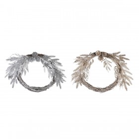 Ghirlanda di Natale DKD Home Decor Metallo Poliestere (50 x 6 x 40 cm) (2 Unità)