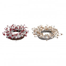 Ghirlanda di Natale DKD Home Decor Metallo Poliestere (40 x 10 x 40 cm) (2 Unità)
