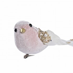 Decorazione Natalizia DKD Home Decor Poliestere Uccello (22 x 7 x 8 cm) (2 Unità)