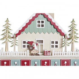 Calendario dell'Avvento DKD Home Decor Legno Casa (32 x 8 x 33 cm) (2 Unità)