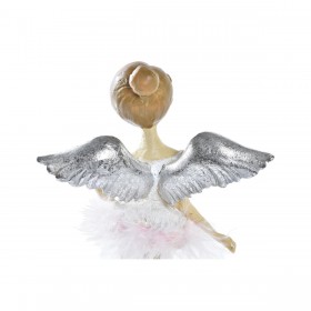 Decorazione Natalizia DKD Home Decor Resina Angelo (11 x 9 x 17 cm) (2 Unità)