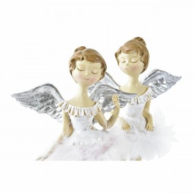 Decorazione Natalizia DKD Home Decor Resina Angelo (11 x 9 x 17 cm) (2 Unità)