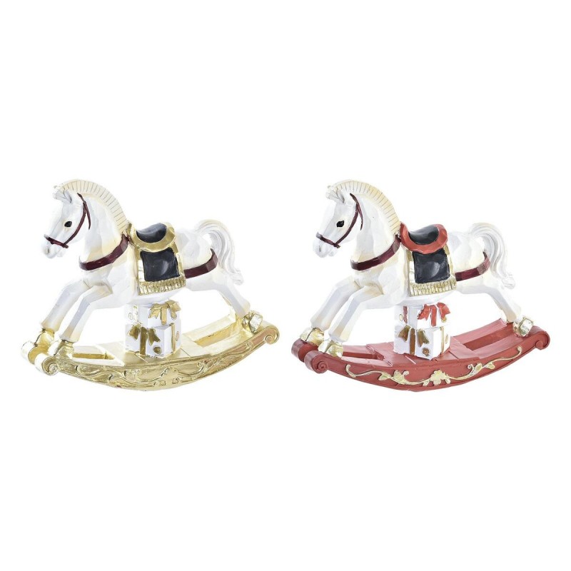 Decorazione Natalizia DKD Home Decor Cavallo Resina (14 x 4 x 11 cm) (2 Unità)