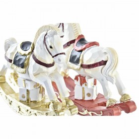 Decorazione Natalizia DKD Home Decor Cavallo Resina (14 x 4 x 11 cm) (2 Unità)