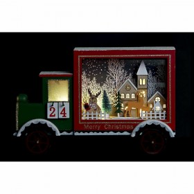 Calendario dell'Avvento DKD Home Decor Camion Luce LED Legno MDF (31 x 9 x 20 cm)