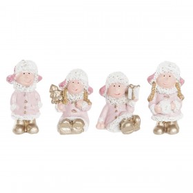 Decorazione Natalizia DKD Home Decor Resina Angelo (3,5 x 2,5 x 4 cm) (4 Unità)