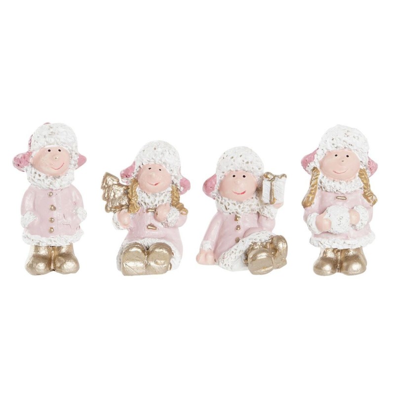 Decorazione Natalizia DKD Home Decor Resina Angelo (3,5 x 2,5 x 4 cm) (4 Unità)
