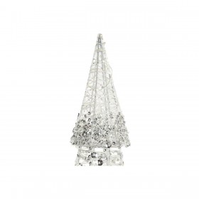 Decorazione luminosa DKD Home Decor Natale Champagne Albero Bianco (16 x 16 x 60 cm) (2 Unità)