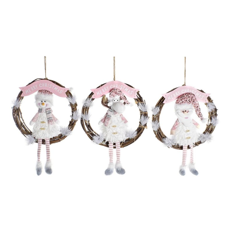 Decorazione Natalizia DKD Home Decor Rattan (37 x 10 x 38 cm) (3 Unità)