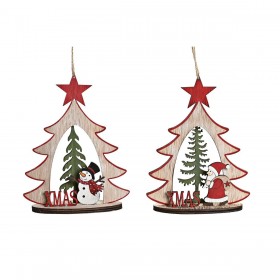 Decorazione Natalizia DKD Home Decor Legno (2 Unità) (14 x 6 x 18 cm)