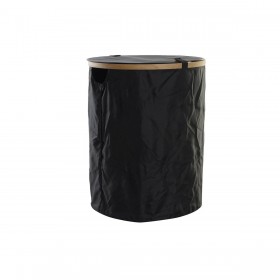 Cesto per i Panni Sporchi DKD Home Decor Nero Rovere Feltro (44 x 44 x 57 cm)