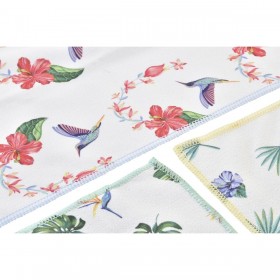 Panno da Cucina DKD Home Decor Grigio Tropicale 3 Pezzi