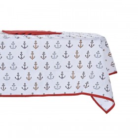 Set biancheria da tavola DKD Home Decor Azzurro Bianco Rosso 150 x 150 x 0,5 cm (2 Unità)