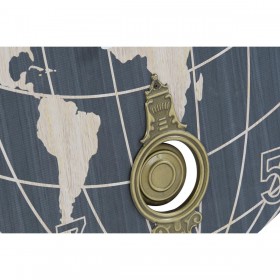 Orologio da Parete DKD Home Decor Nero Beige Metallo MDF Mappamondo (58 x 8 x 58 cm)