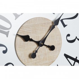 Orologio da Parete DKD Home Decor Nero MDF Bianco (60 x 4,5 x 60 cm)