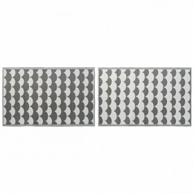 Tappeto DKD Home Decor Grigio Onde Bianco (2 Unità) (120 x 180 cm)