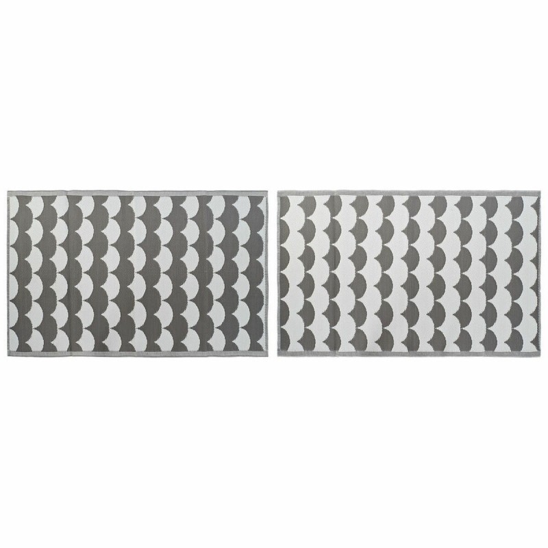 Tappeto DKD Home Decor Grigio Onde Bianco (2 Unità) (120 x 180 cm)