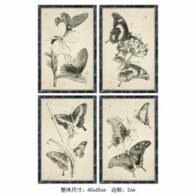 Quadro DKD Home Decor 40 x 2,8 x 60 cm 40 x 60 x 2.8 cm Farfalle Cottage (4 Pezzi)