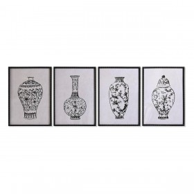 Quadro DKD Home Decor Abete Cristallo Vaso (50 x 70 x 2,5 cm) (4 Unità)
