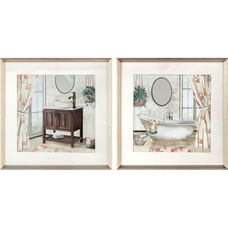Quadro DKD Home Decor Bagni (2 Unità) (40 x 2 x 40 cm)