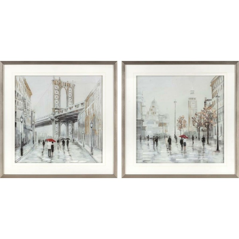 Quadro DKD Home Decor Città (63 x 3 x 63 cm) (60 x 3 x 60 cm) (2 Unità)